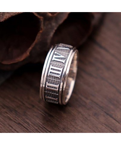 Retro Roman Numerals Ring 925 Sterling Silver Spinner Fidget Ring Band for Men Women Size 6.5-10.5 $16.95 Others