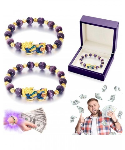 FengShui Pi Xiu Amethyst Bracelet, Feng Shui Pixiu Good Luck Bracelet, Amethyst Feng Shui Wealth Bracelet for Men Woman Prote...