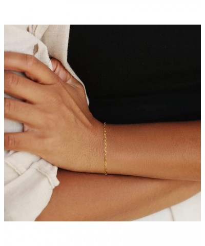 Gold Bracelet for Women 18K Gold Plated Dainty Paperclip Cubic Zirconia Disc Coin Star Cable Satellite Bead Pearl Simple Boho...