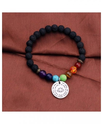 7 Chakra Ho'oponopono Prayer Bracelet I'm Sorry Please Forgive Me Thank You I Love You Yoga Gift Elastic Lava Stone $10.82 Br...