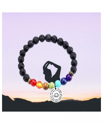 7 Chakra Ho'oponopono Prayer Bracelet I'm Sorry Please Forgive Me Thank You I Love You Yoga Gift Elastic Lava Stone $10.82 Br...