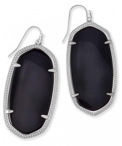 Danielle Statement Earrings for Women, Fashion Jewelry RHODIUM - BLACK OPAQUE GLASS $40.15 Earrings