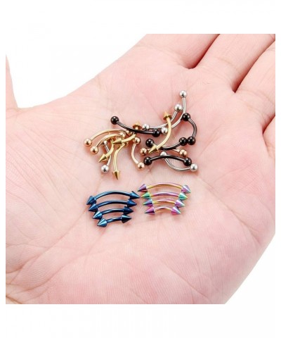 12-24PCS 16G Surgical Steel Eyebrow Ear Navel Belly Lip Ring Body Piercing Jewelry 24PCS - Option D $9.68 Body Jewelry