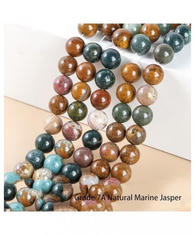 Natural Gemstone 6mm Round Bead Stretch Bracelet, Gemstone Beaded Bracelet For Women, Men And Teenagers Grade 7A Marine Jaspe...