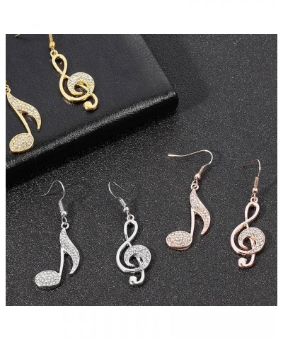 Music Earrings for Women Music Note Dangle Earrings Crystal Asymmetry Treble Clef Earrings Jewelry Gifts for Girls Music Love...