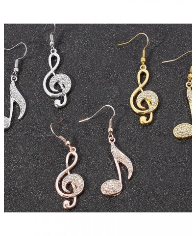 Music Earrings for Women Music Note Dangle Earrings Crystal Asymmetry Treble Clef Earrings Jewelry Gifts for Girls Music Love...