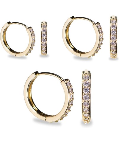 Gold Hoops Earrings 3 Pcs Set $13.08 Earrings