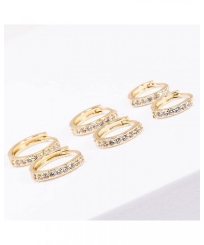 Gold Hoops Earrings 3 Pcs Set $13.08 Earrings