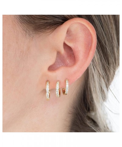 Gold Hoops Earrings 3 Pcs Set $13.08 Earrings