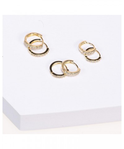 Gold Hoops Earrings 3 Pcs Set $13.08 Earrings