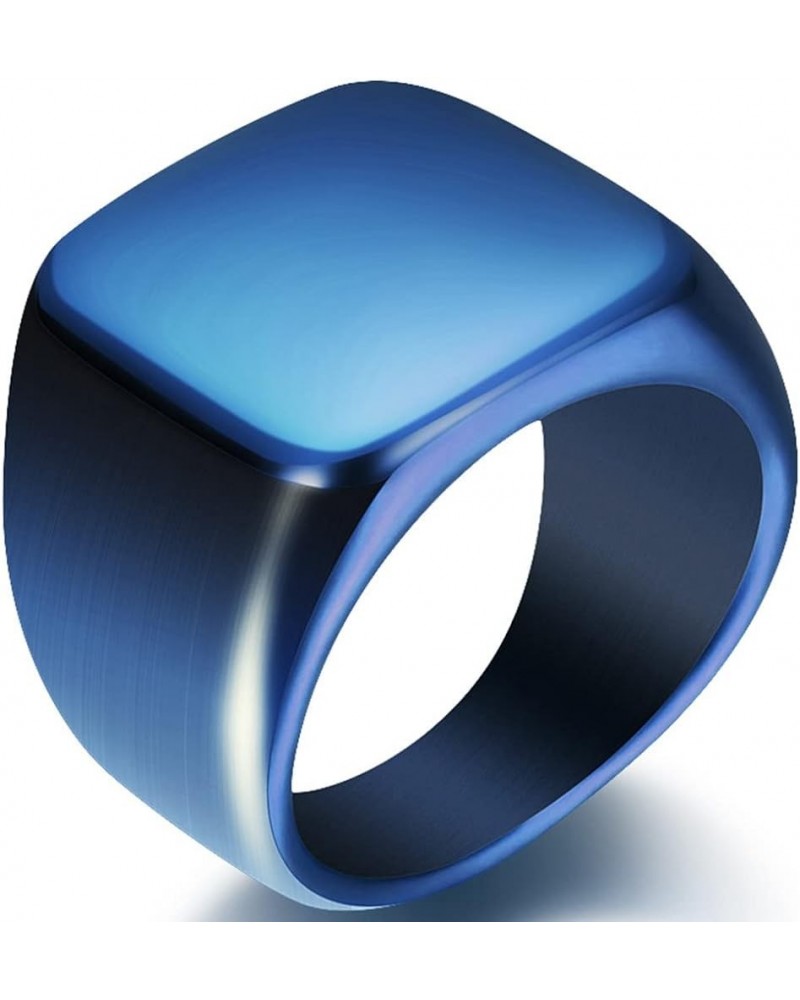 Stainless Steel Signet Ring Black Silver Gold Classical Cocktail Husband Father Valentine Blue $7.27 Rings