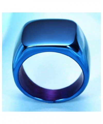 Stainless Steel Signet Ring Black Silver Gold Classical Cocktail Husband Father Valentine Blue $7.27 Rings