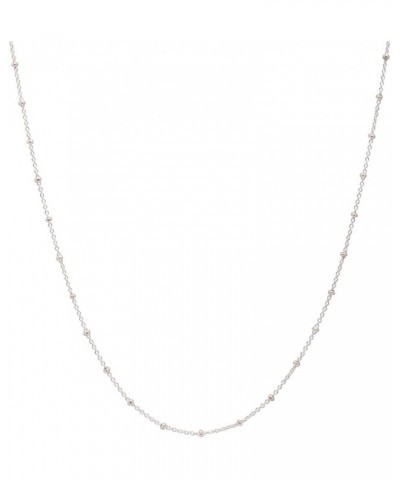 Authentic Sterling Silver Satellite Beaded Chain Necklace Hypoallergenic Nickel Free Women Cute Dainty Chain Jewelry (16 18 2...