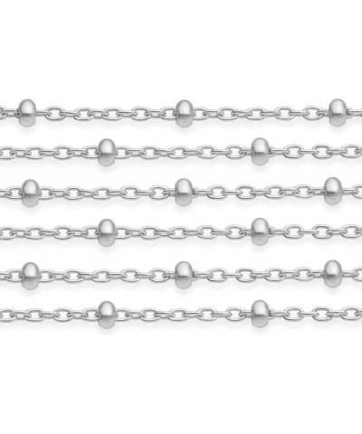 Authentic Sterling Silver Satellite Beaded Chain Necklace Hypoallergenic Nickel Free Women Cute Dainty Chain Jewelry (16 18 2...