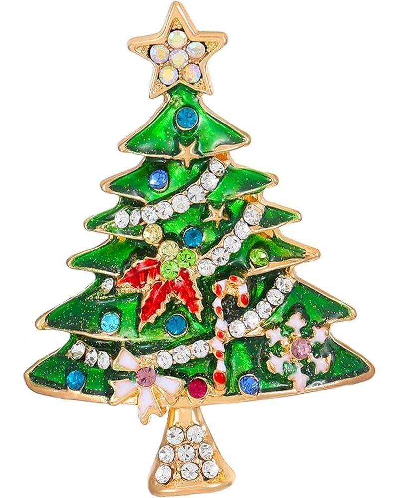 Christmas Tree Brooch Vintage Colored Rhinestone Christmas Tree Lapel Pins Crystal Christmas Enamel Pin Sparkling Christmas J...