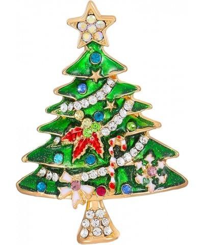 Christmas Tree Brooch Vintage Colored Rhinestone Christmas Tree Lapel Pins Crystal Christmas Enamel Pin Sparkling Christmas J...