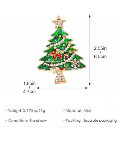 Christmas Tree Brooch Vintage Colored Rhinestone Christmas Tree Lapel Pins Crystal Christmas Enamel Pin Sparkling Christmas J...