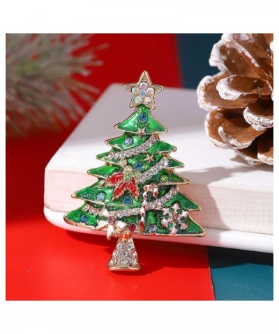 Christmas Tree Brooch Vintage Colored Rhinestone Christmas Tree Lapel Pins Crystal Christmas Enamel Pin Sparkling Christmas J...