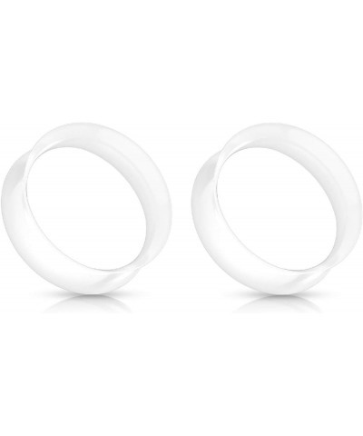 White Ultra Thin Silicone Double Flared Saddle Tunnels, Sold as a Pair 14mm (9/16") $11.32 Body Jewelry