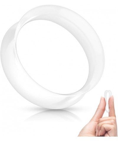 White Ultra Thin Silicone Double Flared Saddle Tunnels, Sold as a Pair 14mm (9/16") $11.32 Body Jewelry