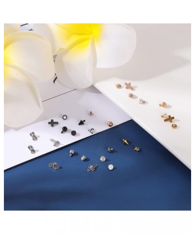 16g Crystal Micro Dermal Tops, Stainless Steel Dermal Base, Rose Gold Dermal Anchor Tops for Women Men, Skin Piercing Tops 3m...