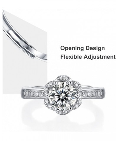 0.5-5Ct Moissanite Engagement Rings, Certificated Moissanite with Platinum Plated S925 Sterling Silver Rings, Created Diamond...