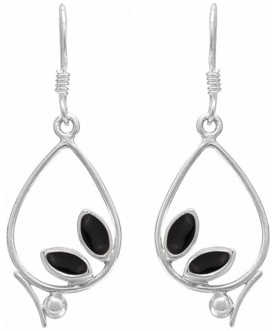 Natural Gemstones 925 Silver Overlay handmade Dangle Finish for Women Black Onyx $9.53 Earrings