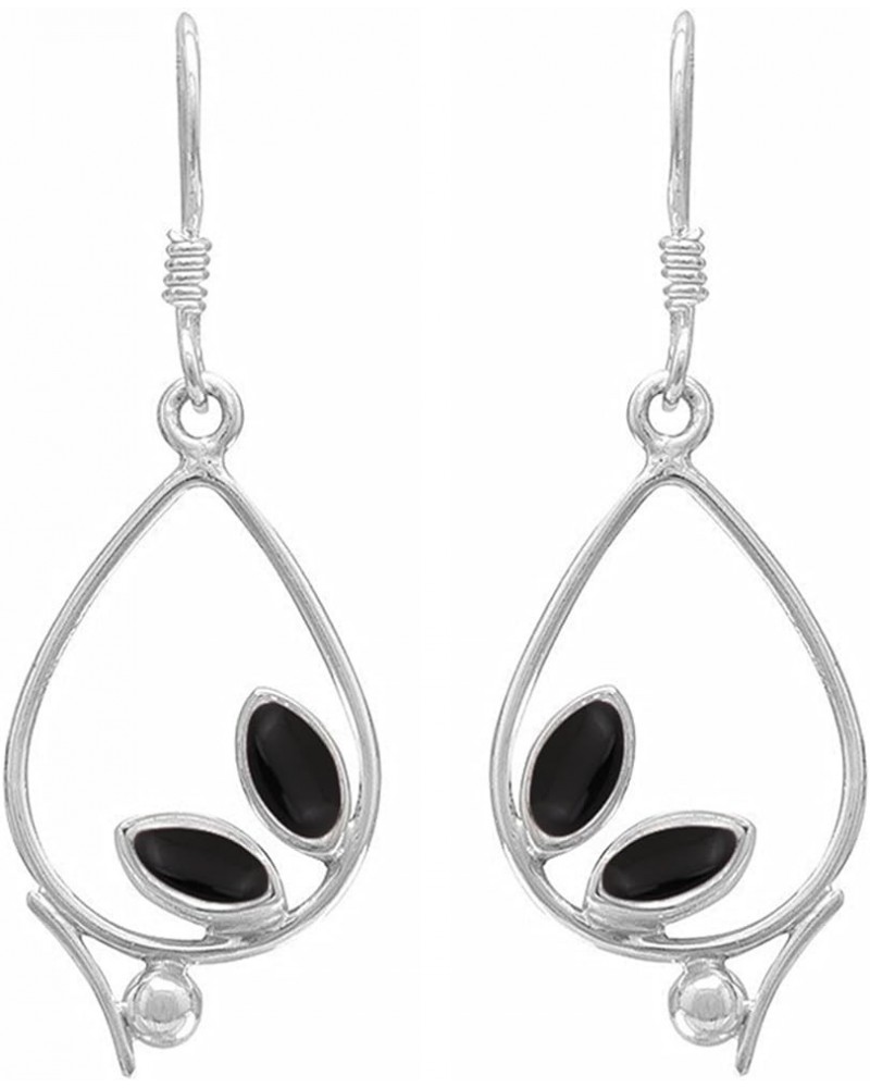 Natural Gemstones 925 Silver Overlay handmade Dangle Finish for Women Black Onyx $9.53 Earrings