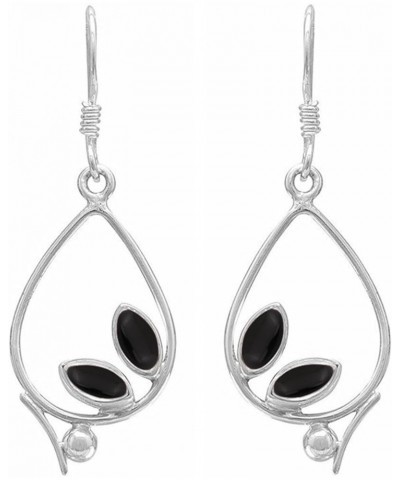 Natural Gemstones 925 Silver Overlay handmade Dangle Finish for Women Black Onyx $9.53 Earrings