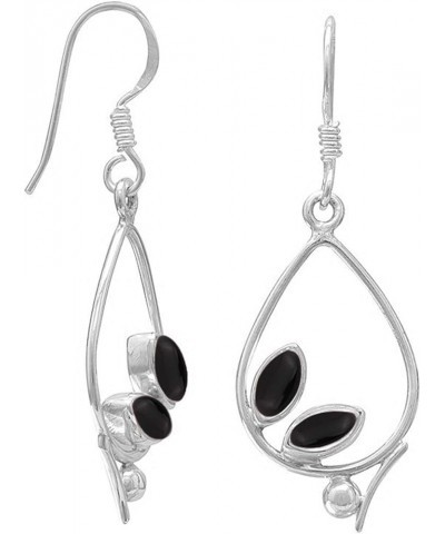 Natural Gemstones 925 Silver Overlay handmade Dangle Finish for Women Black Onyx $9.53 Earrings