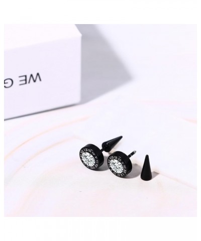 12PCS Stainless Steel Fake Tapers Mens Earrings Illusion Tunnel Cheater Piercing Jewelry Fake Gauge Fake Earrings Spike Stud ...