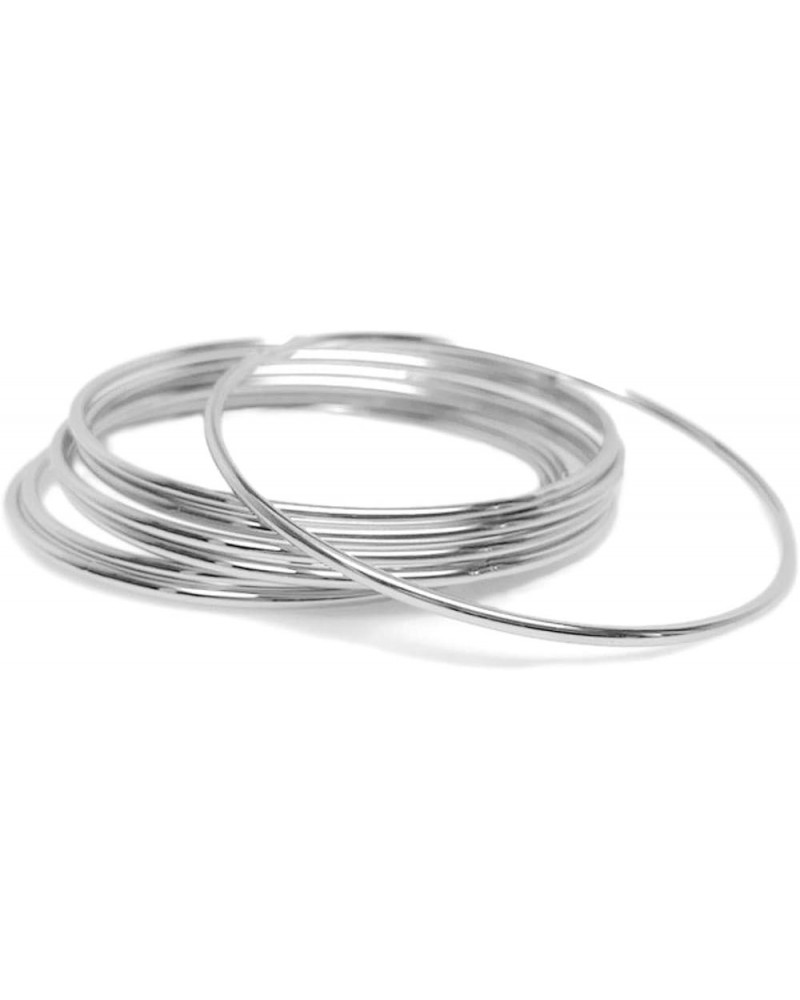 Thin Stainless Steel Bangle Bracelet Plain Round Set of 7 8 Inches $11.75 Bracelets