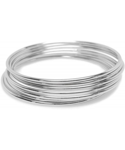 Thin Stainless Steel Bangle Bracelet Plain Round Set of 7 8 Inches $11.75 Bracelets