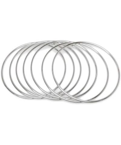 Thin Stainless Steel Bangle Bracelet Plain Round Set of 7 8 Inches $11.75 Bracelets