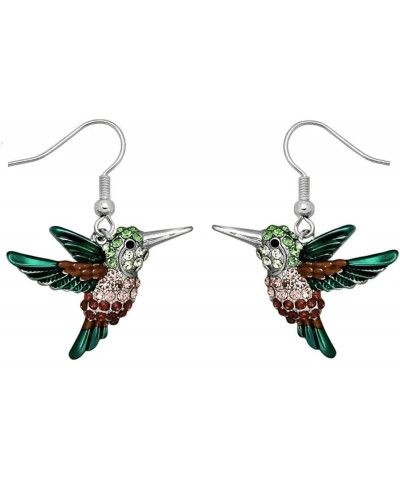 Silvertone Enameled Hummingbird Pendant Necklace and Earrings Set 21" Chain Gift Boxed Bird Fashion Jewelry $13.48 Jewelry Sets