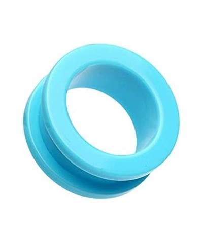 Neon Colored Acrylic Screw-Fit Ear Gauge Tunnel Plug 15/32" (12mm), Light Blue $9.53 Body Jewelry