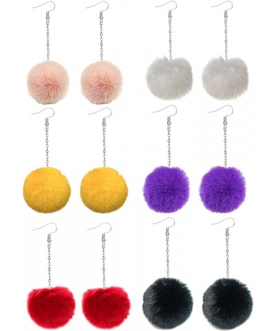 6 Pairs Pom Pom Earrings for Women Faux Fur Ball Earrings Tassel Drop Dangle Earrings Set… 6 Pairs $11.59 Earrings