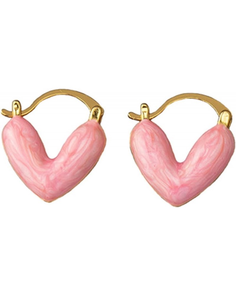 Rhinestone Heart Earrings for Women Gold Heart Hoop Earrings Dangling Pink Heart Earrings Barbed Wire Heart Earrings Valentin...