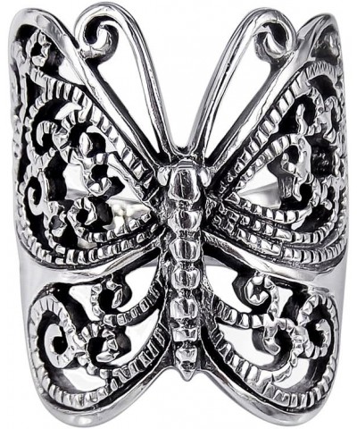 Mimi 925 Sterling Silver Large Victorian Butterfly Ring Size 6, 7, 8, 9, 10 $18.15 Rings