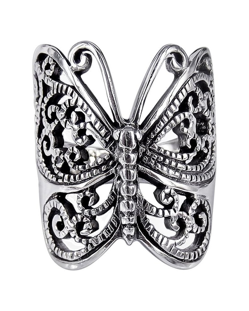 Mimi 925 Sterling Silver Large Victorian Butterfly Ring Size 6, 7, 8, 9, 10 $18.15 Rings