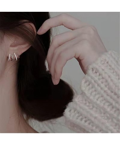 Claw Earring Cuff for Women,Zircon Needle Ear Cuffs Stud Earrings Minimalist Ear Wrap Piercing Earrings for Girls Silver $8.6...