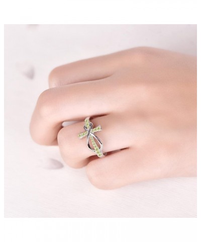 925 Sterling Silver Cubic Zirconia Cross Infinity Ring November,citrine Color $27.30 Rings