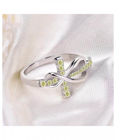 925 Sterling Silver Cubic Zirconia Cross Infinity Ring November,citrine Color $27.30 Rings