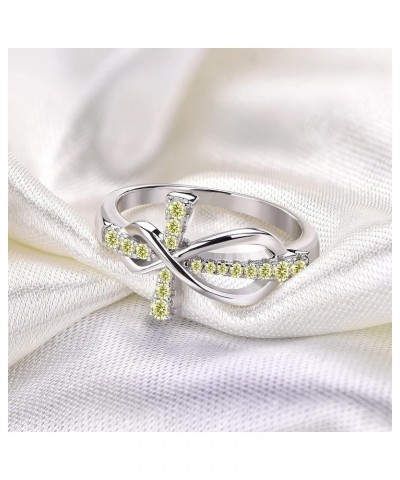 925 Sterling Silver Cubic Zirconia Cross Infinity Ring November,citrine Color $27.30 Rings