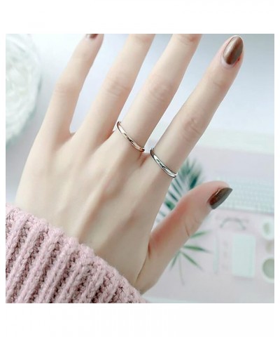 2mm Stainless Steel Classical Plain Stacking Band Statement Wedding Promise Ring For Women Girls Gold $6.55 Rings