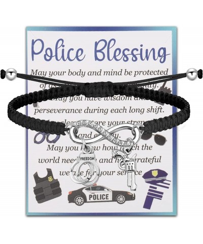 Female Police Officer Gifts Handcuffs Earrings for Police Wife Mom Deputy Wife Girlfriend Bracelet Police Academy Jewelry Pol...