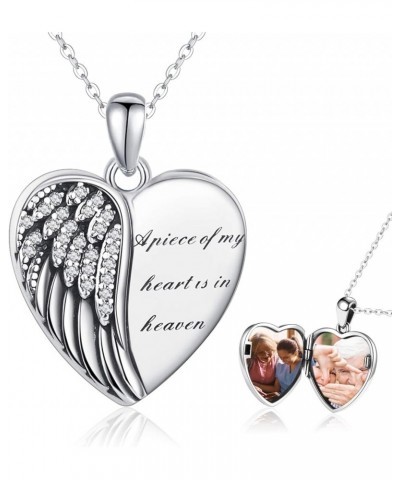 Heart Pendant Locket Necklace 925 Sterling Silver Personalized Locket Necklace That Holds Pictures Photo Memorial Memory Jewe...