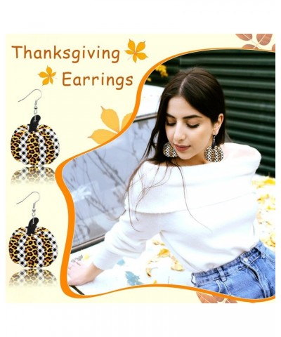 Fall 2024 Thanksgiving Earrings for Women Girls Leather Pumpkin Turkey Maple Leaf Shaped Thanksgiving Day Celebration Party T...