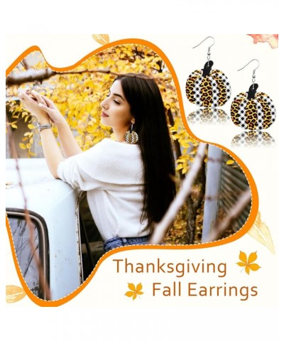 Fall 2024 Thanksgiving Earrings for Women Girls Leather Pumpkin Turkey Maple Leaf Shaped Thanksgiving Day Celebration Party T...