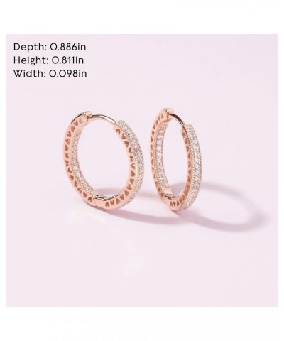 Sparkle and Hearts Hoop Earrings - Timeless, Classic Jewelry - Gift for Her - 14k Rose Gold & Cubic Zirconia - 2.5 mm $45.92 ...